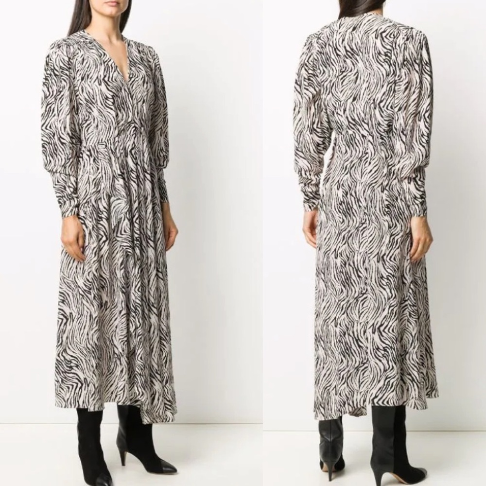 Isabel Marant Blainea Zebra Print Dress Size 34